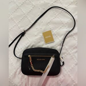 Michael Kors Black and Gold Crossbody Bag